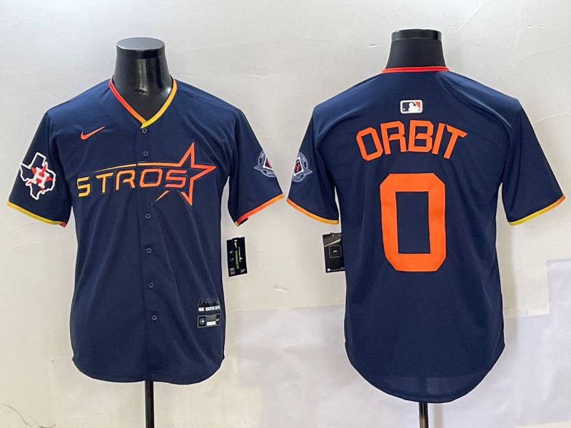 Men Houston Astros #0 Orbit Drak Blue Three generations Joint Name 2025 Nike MLB Jersey style 9->houston astros->MLB Jersey